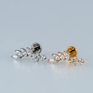 Toptan G23 Titanyum Fantezi Çiçek Piercing Beyaz 8mm