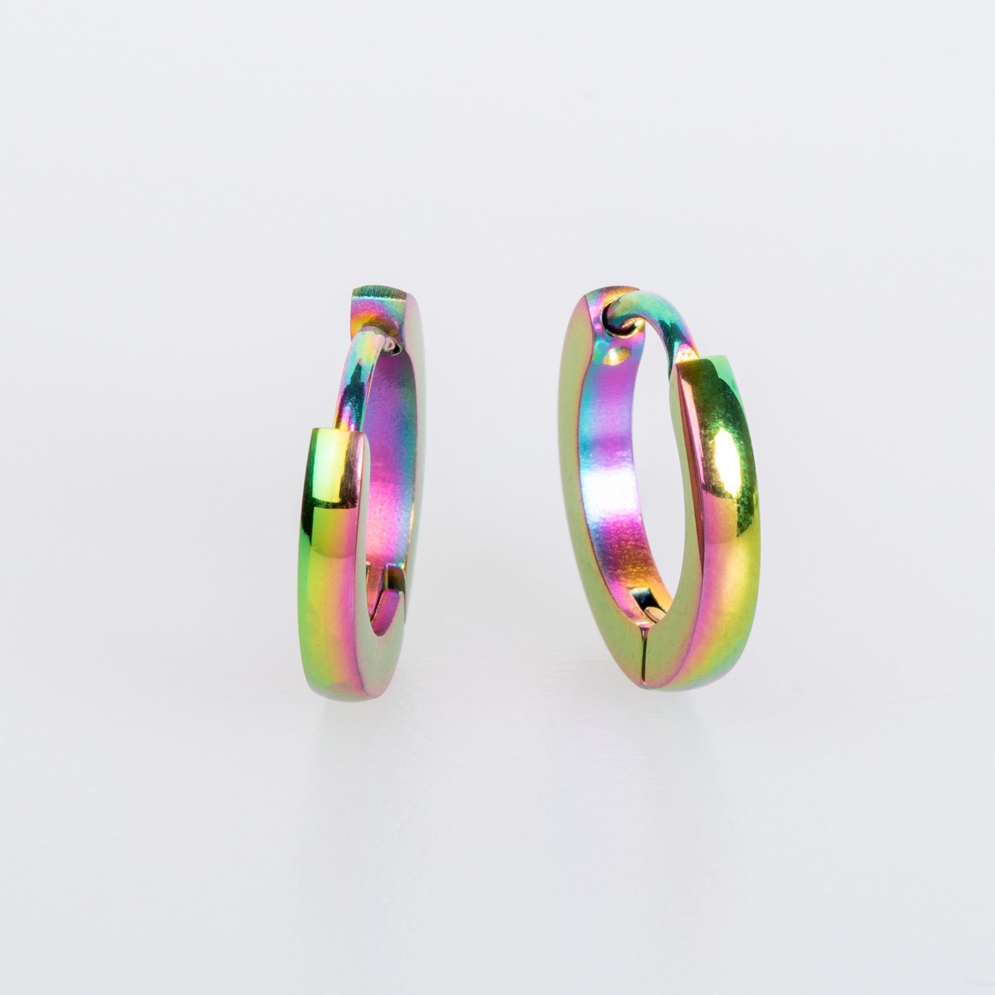 Çelik Küpe 2X12mm 5 renk - Çift Rainbow
