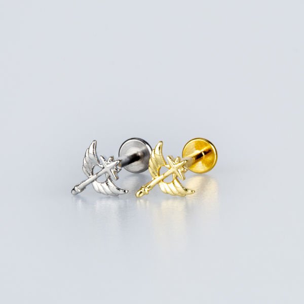 Piercing Tragus Wing Yellow 8mm