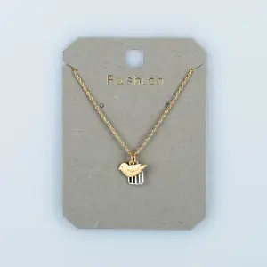 Toptan Kadın Vos Jewelry 14K Altın Kaplama Kuş ve Kafes Kolye