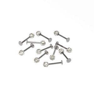Toptan 316L Çelik Piercing Labret Şambala Mumlu 4mm Top Boy: 1.2x10x4mm
