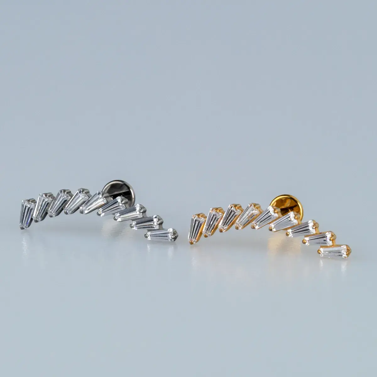 Toptan G23 Titanyum Dokuzlu Baget Piercing Beyaz 8mm