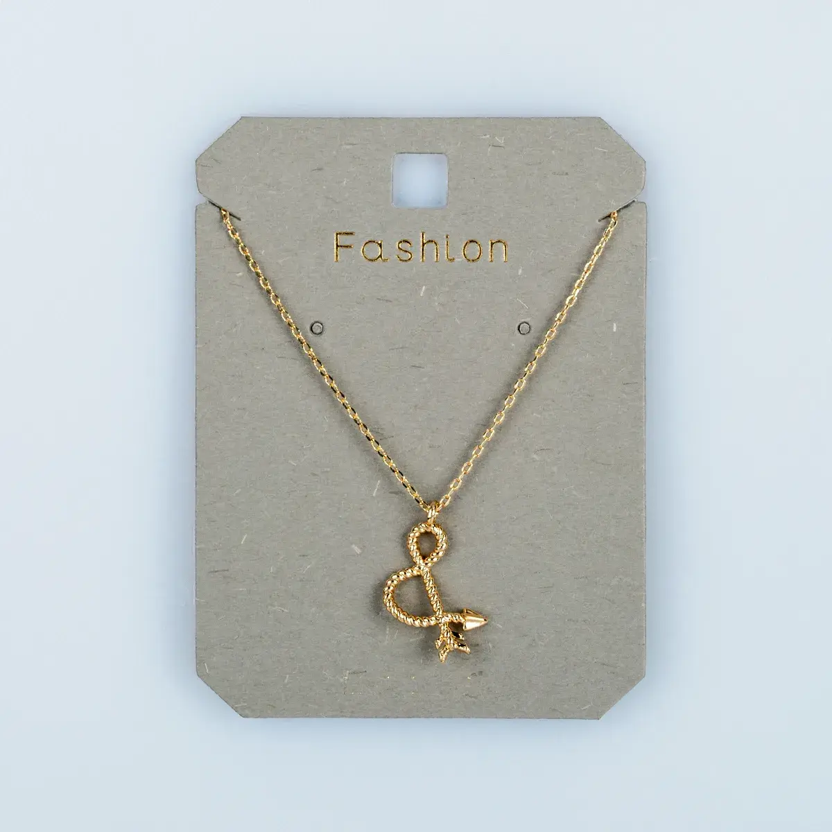 Toptan Kadın Vos Jewelry 14K Altın Kaplama Dokulu Ok Kolye