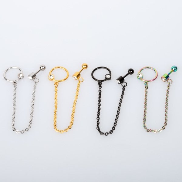 Piercing Kıkırdak Zincir Sallantılı Halka
