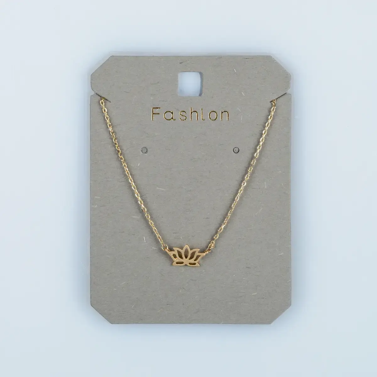 Toptan Kadın Vos Jewelry 14K Altın Kaplama Lotus Çiçeği Kolye