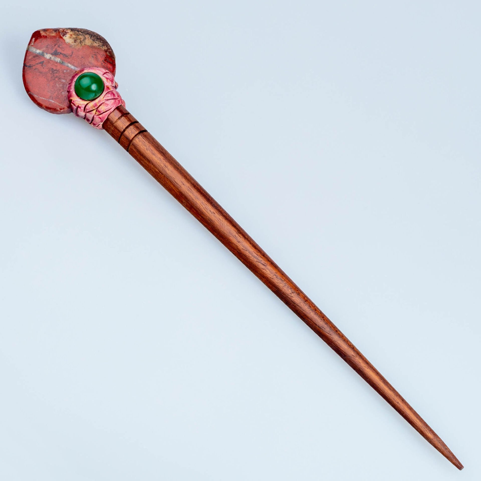 El Yapımı Doğal Taşlı Saç Çubuğu