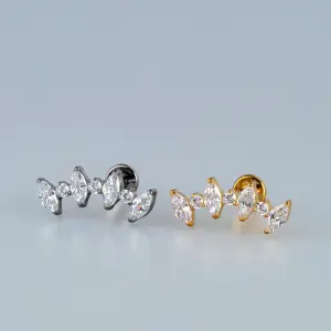 Toptan G23 Titanyum Yedili Markiz Piercing Beyaz 8mm