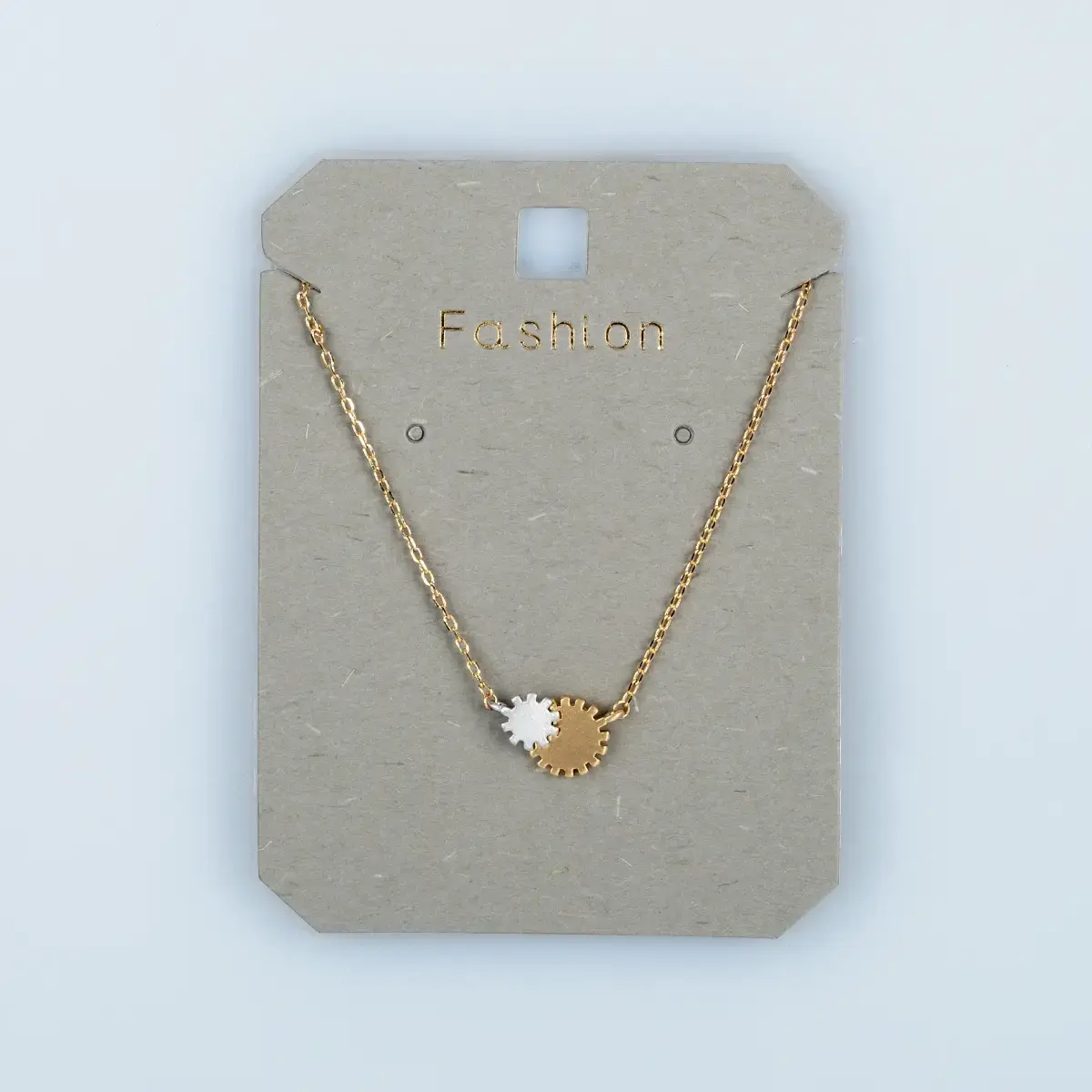 Toptan Kadın Vos Jewelry 14K Altın Kaplama Dişli Çark Kolye