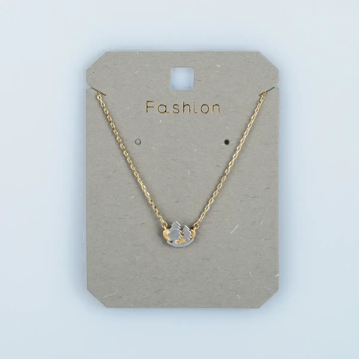 Toptan Kadın Vos Jewelry 14K Altın Kaplama Çam Ağacı Kolye