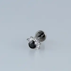 Toptan G23 Titanyum Siyah Taçlı Piercing