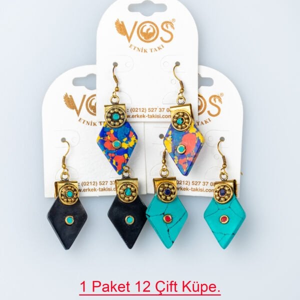 Brass Earring Pack 12 Pairs Mix