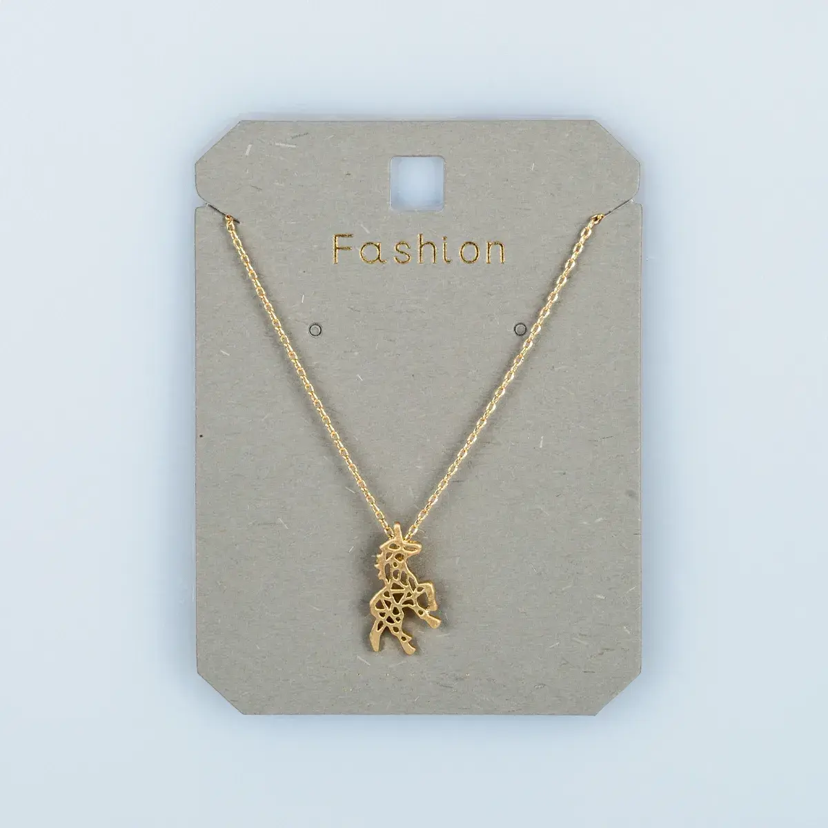 Toptan Kadın Vos Jewelry 14K Altın Kaplama Geometrik Unicorn Kolye