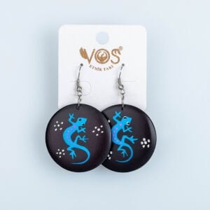 El Yapımı Ahşap Küpe Gekko 2 Renk Seçeneği