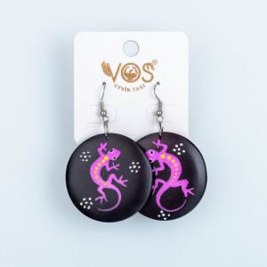 El Yapımı Ahşap Küpe Gekko 2 Renk Seçeneği Renk 2