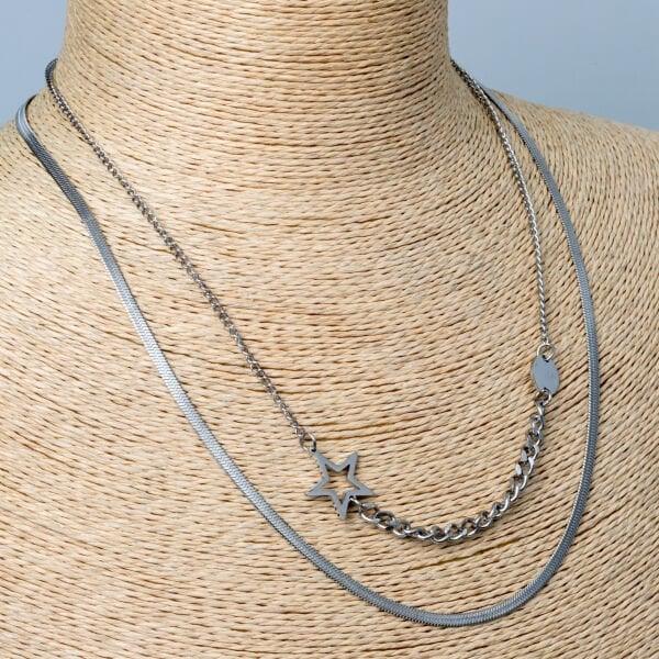 Steel Necklace Star