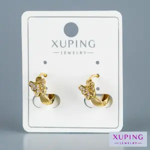 Toptan Xuping Taşlı Kelebek Küpe