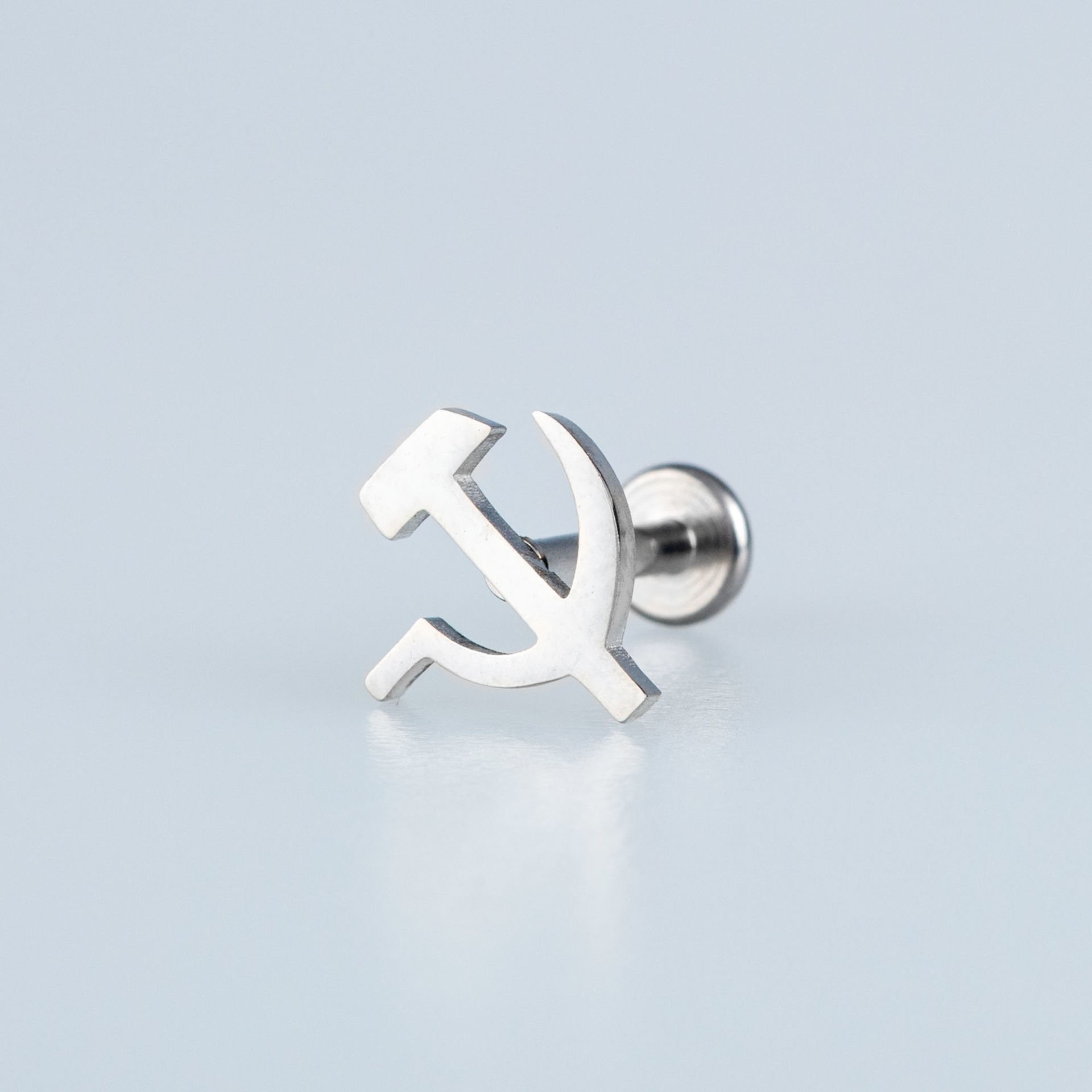 Piercing Çelik Tragus Orak ve Çekiç
