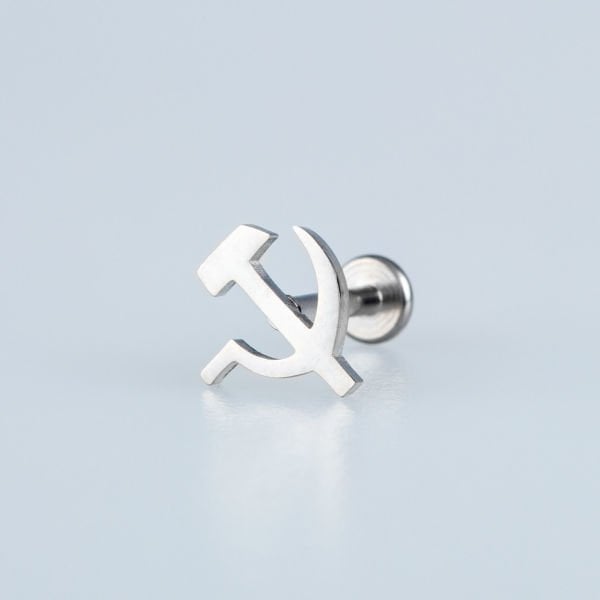 Piercing Çelik Tragus Orak ve Çekiç