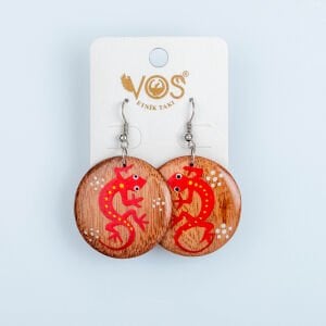 El Yapımı Ahşap Küpe Gekko 5 Renk Seçeneği Renk 3