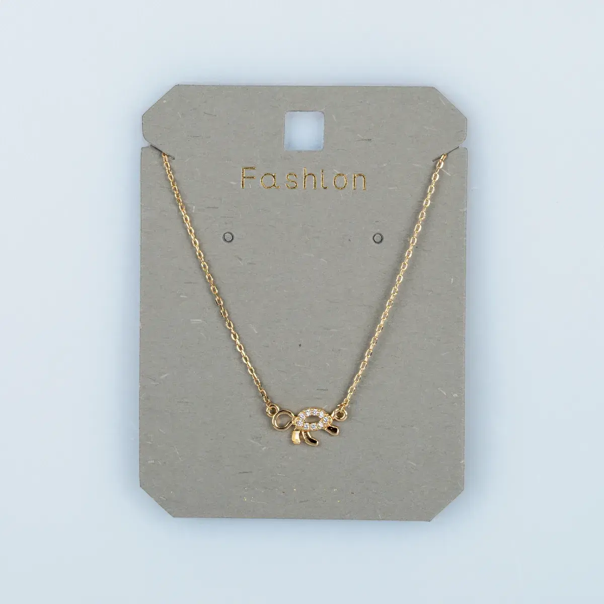 Toptan Kadın Vos Jewelry 14K Altın Kaplama Taşlı Kaplumbağa Kolye
