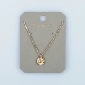 Toptan Kadın Vos Jewelry 14K Altın Kaplama Madalyon Ay Yıldız Kolye
