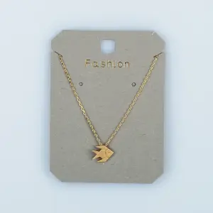 Toptan Kadın Vos Jewelry 14K Altın Kaplama Geometrik Balık Kolye