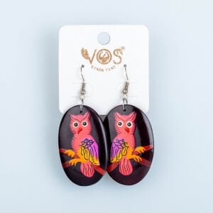 El Yapımı Ahşap Küpe Baykuş 4 Renk Seçeneği Renk 4