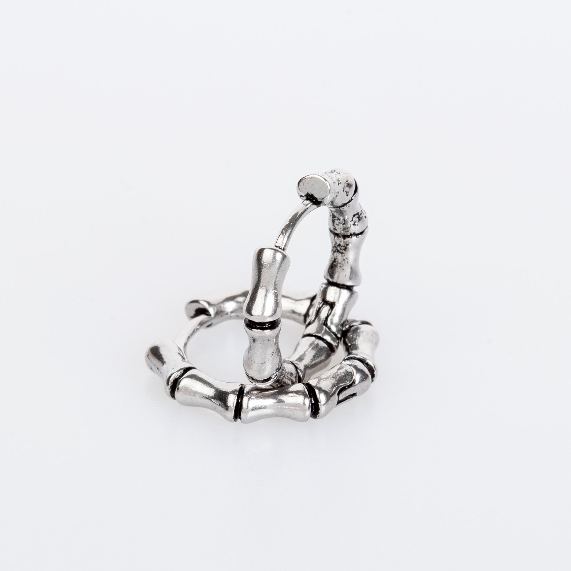 Steel Earrings - Double White