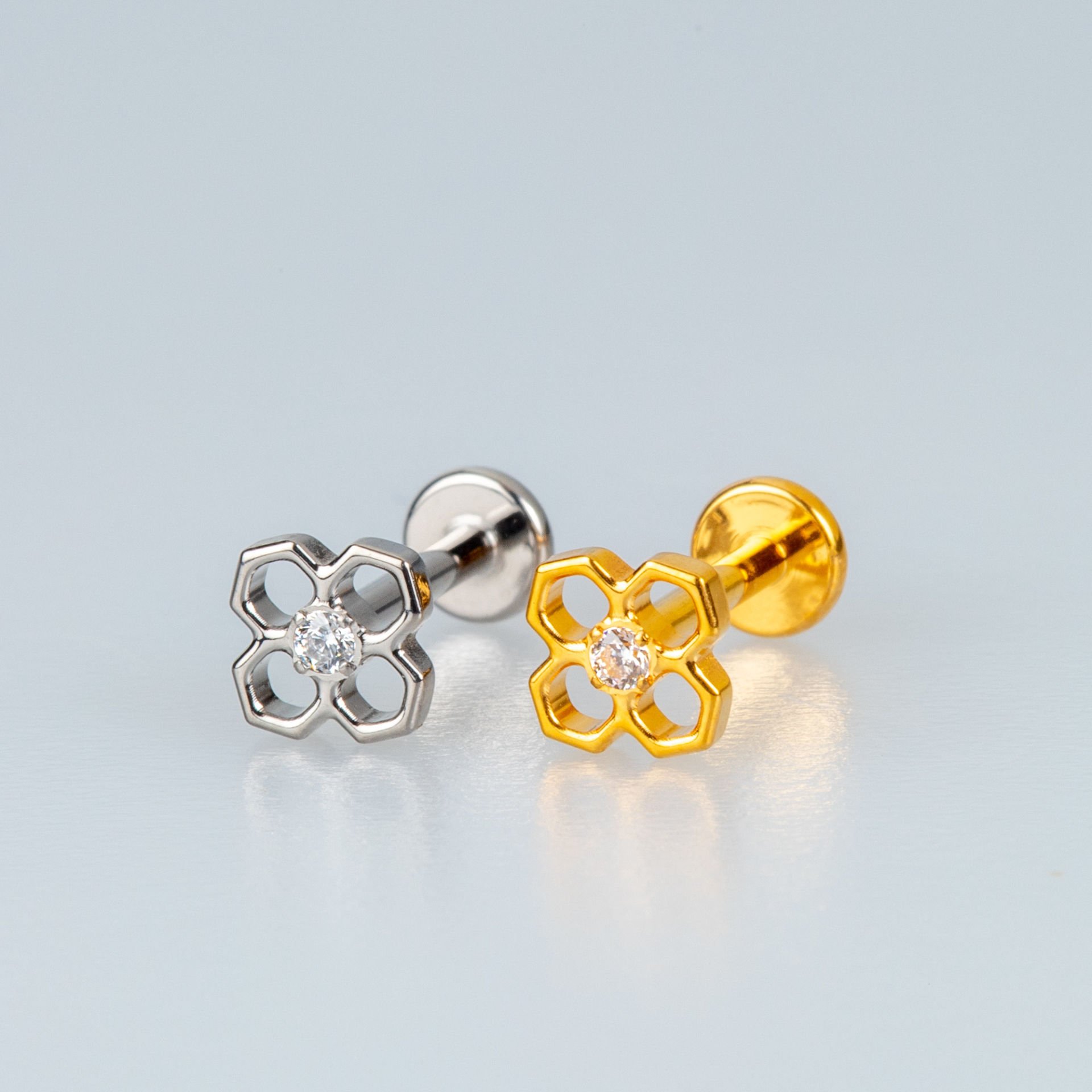 Piercing Titanyum Tragus Çiçek Sarı