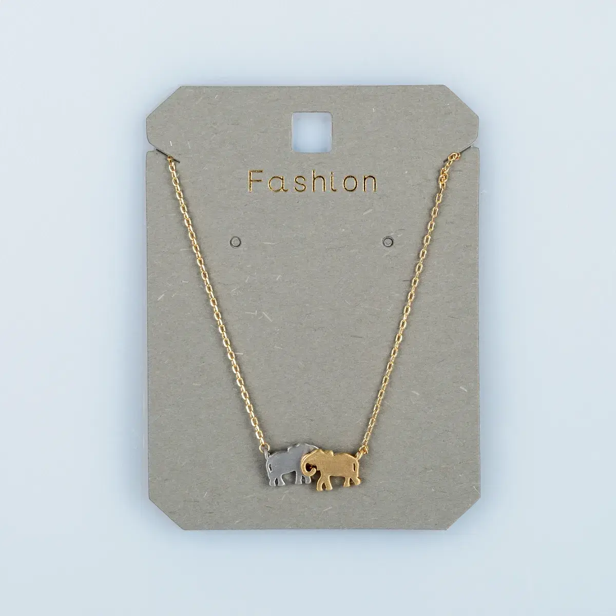 Toptan Kadın Vos Jewelry 14K Altın Kaplama İkili Fil Kolye