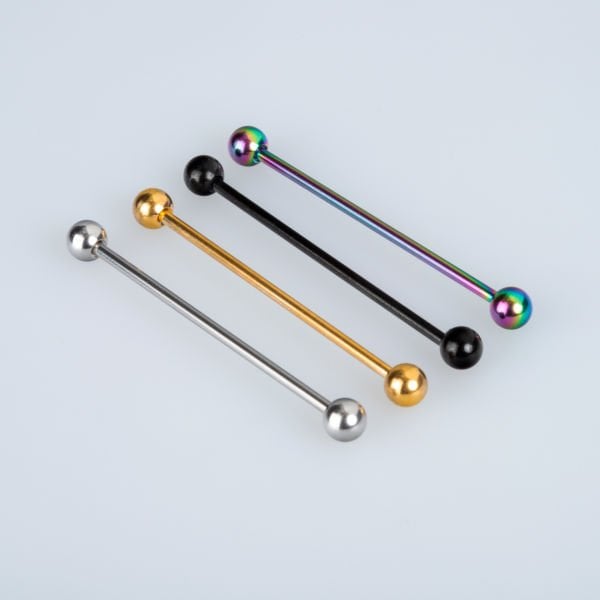 Toptan 316L Çelik Piercing Köprü 40mm 1.6 bar İlk Delim Beyaz