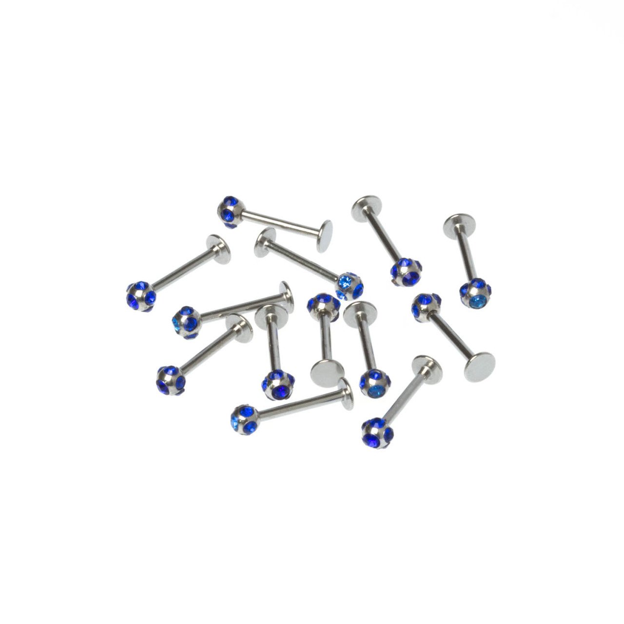Toptan 316L Çelik Piercing Labret 3mm Taşlı Top Boy: 1.2x10x3mm