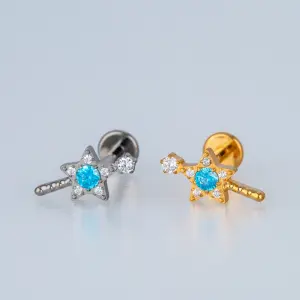 Piercing G23 Titanyum Tragus Helix Sarı 8mm