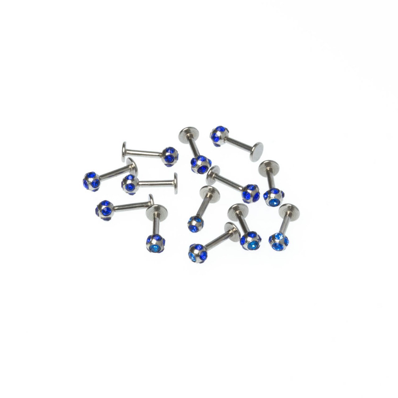 Toptan 316L Çelik Piercing Labret 3mm Taşlı Top Boy: 1.2x6x3mm