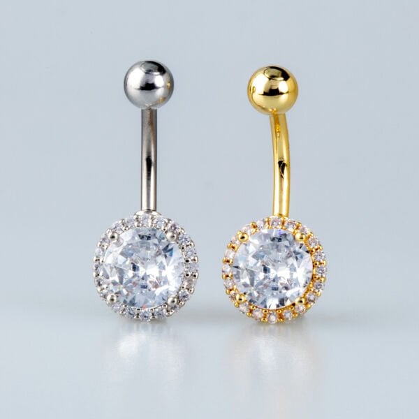 Piercing Göbek 8mm Yuvarlak Taş