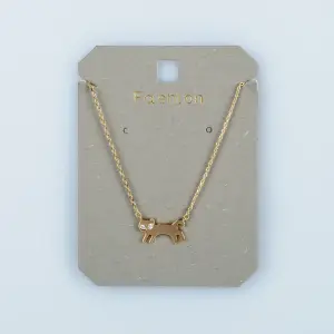 Toptan Kadın Vos Jewelry 14K Altın Kaplama Taş Gözlü Kedi Kolye