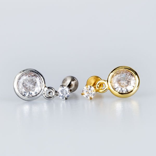 Piercing Tragus 7mm Stone Yellow 8mm