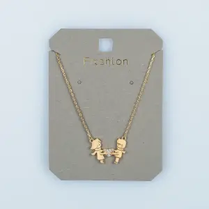 Toptan Kadın Vos Jewelry 14K Altın Kaplama Taşlı Kız Erkek Çocuk Kolye