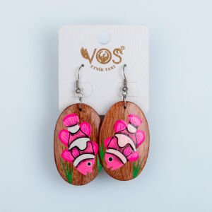 El Yapımı Ahşap Küpe Balık 4 Renk Seçeneği Renk 3