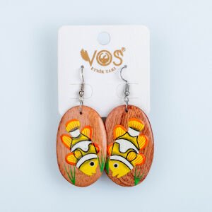 El Yapımı Ahşap Küpe Balık 4 Renk Seçeneği Renk 4