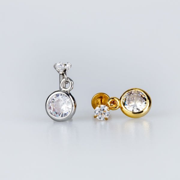 Piercing Tragus 6mm Stone White 8mm