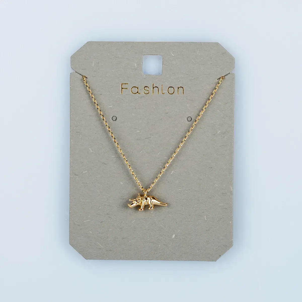Toptan Kadın Vos Jewelry 14K Altın Kaplama Sevimli Triceratops Dinozor Kolye