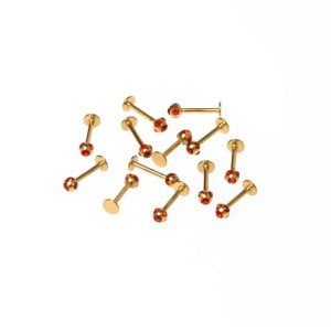Toptan 316L Çelik Piercing Labret 3mm Taşlı Top