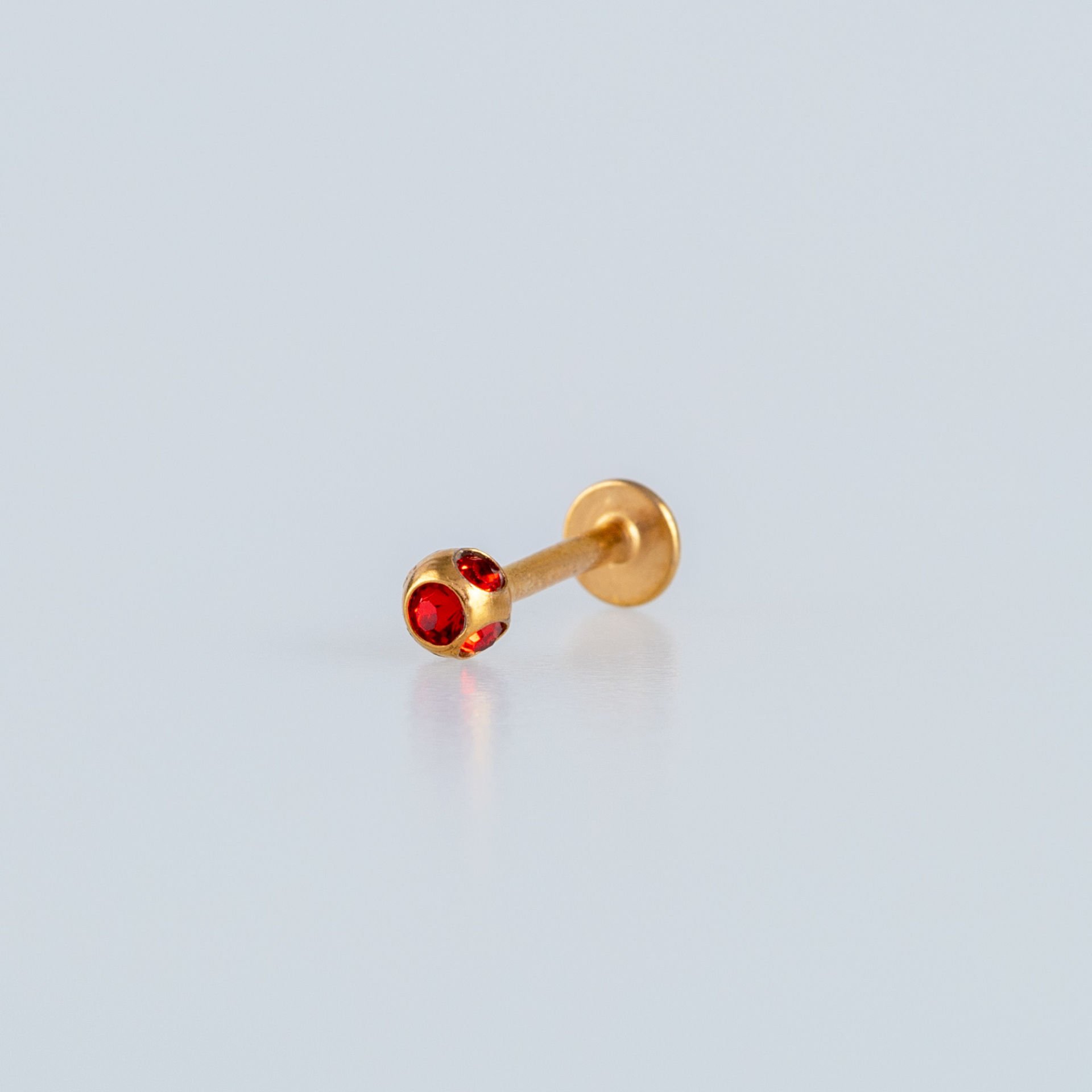 Toptan 316L Çelik Piercing Labret 3mm Taşlı Top