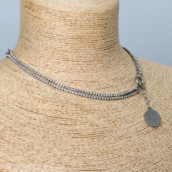 Çelik Kolye Taşlı