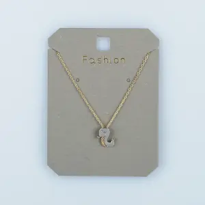 Toptan Kadın Vos Jewelry 14K Altın Kaplama Çift Renkli Kıvrımlı Yılan Kolye