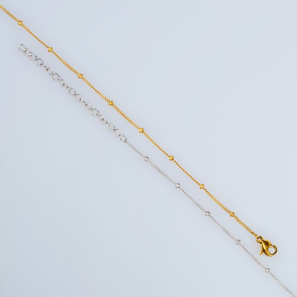 Çelik Zincir Bileklik 1mm Kalınlık Sarı