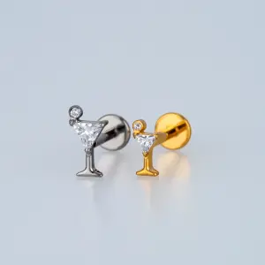 Piercing G23 Titanyum Tragus Kadeh Sarı 8mm