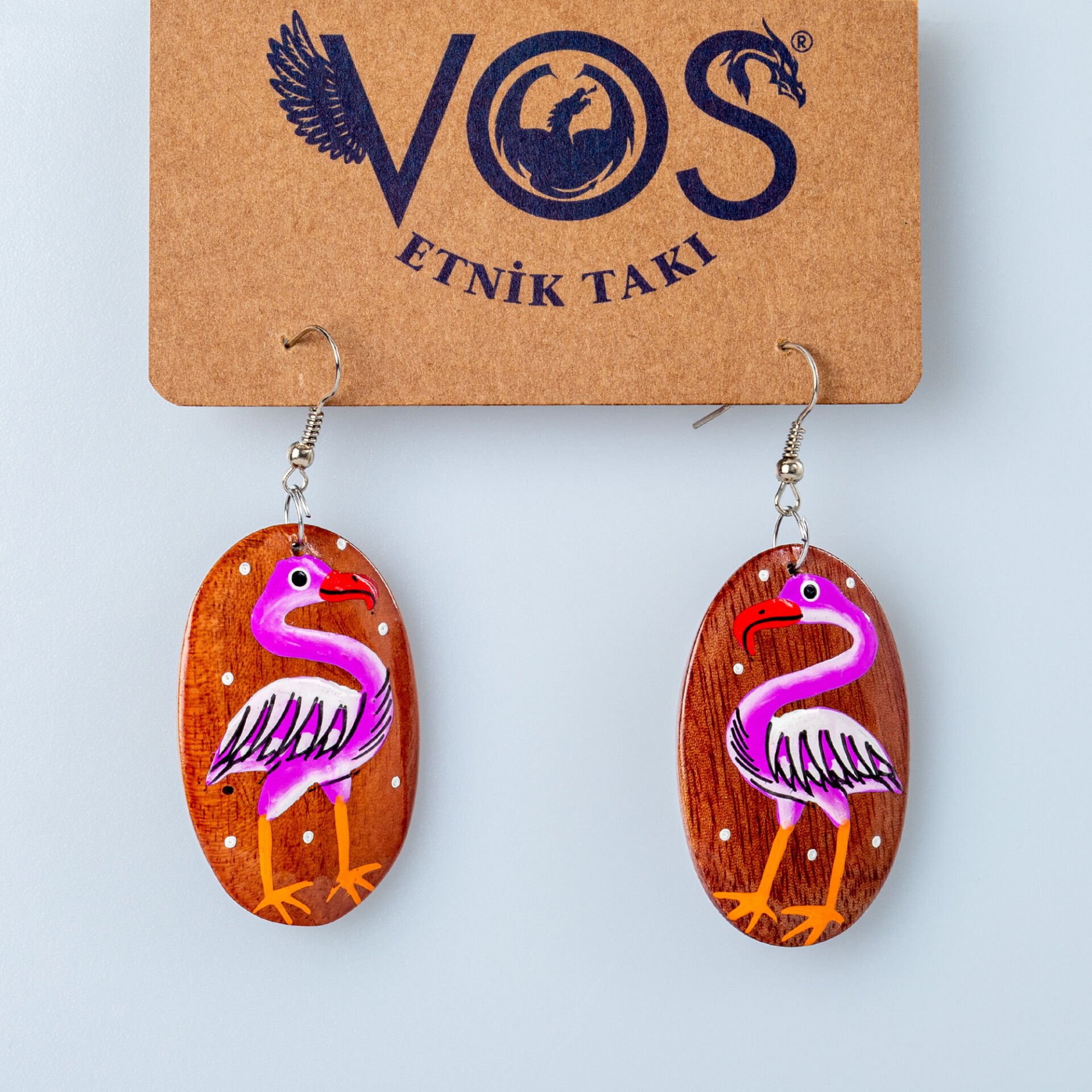 El Yapımı Ahşap Küpe Kuş 5 Renk Seçeneği Renk 5