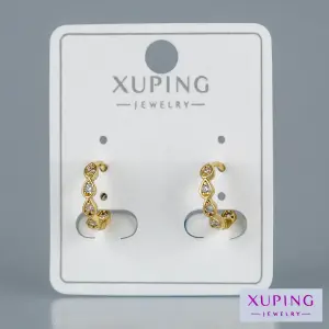 Toptan Xuping Damla Desen Halka Küpe